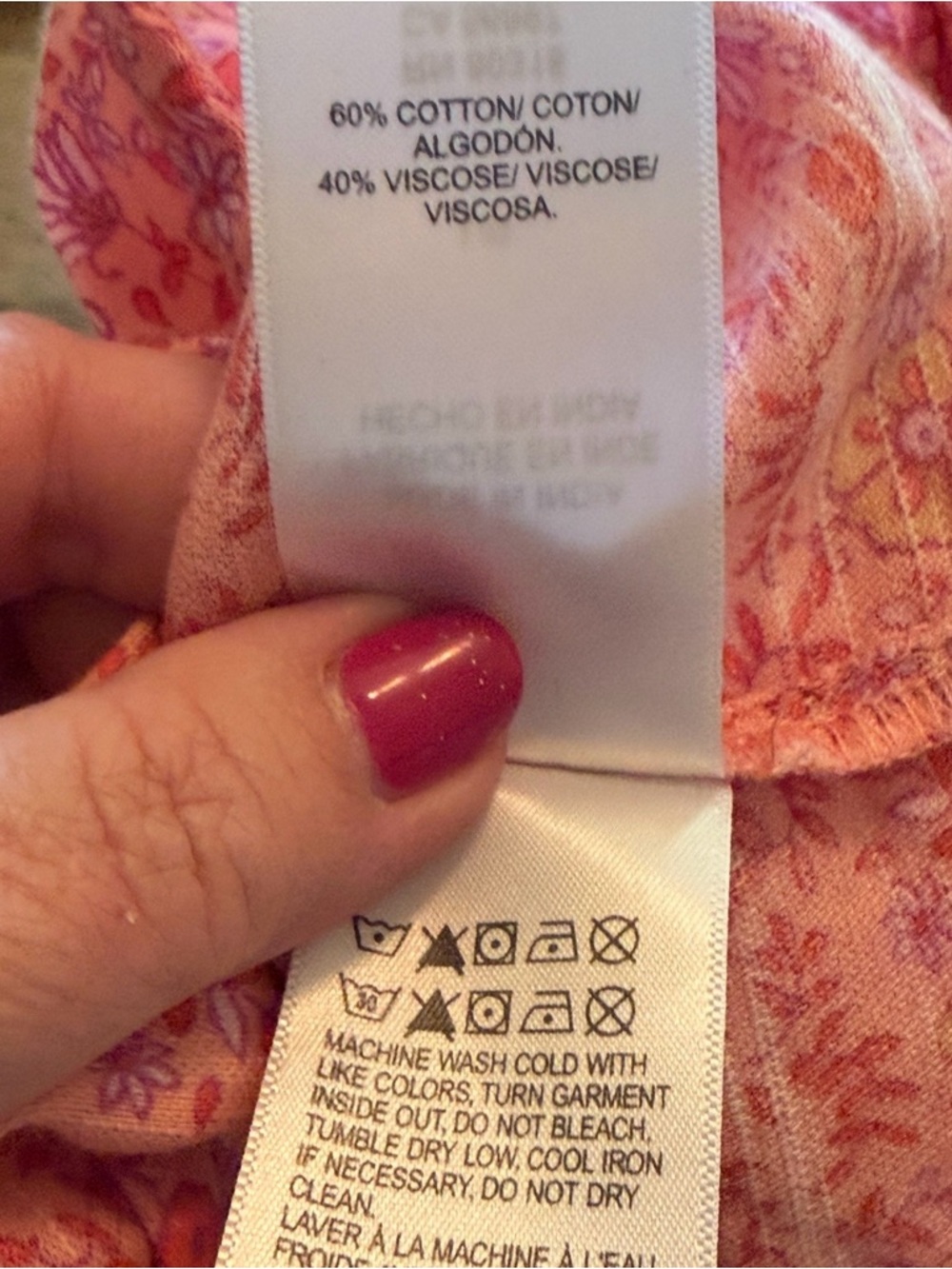 Lucky Brand Pink Floral Square-Yoke Puff Sleeve Blouse - Picture 7 of 7